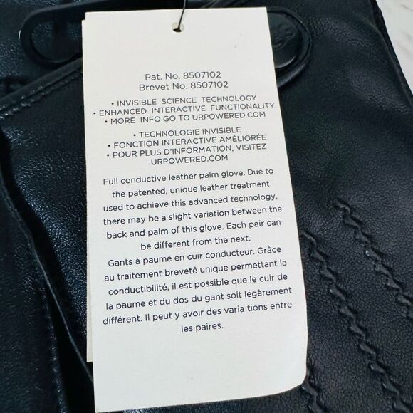 UGG Metisse Tabbed Vent Tech Soft Stretch Leather Gloves, Black, Medium, NWT - Picture 5 of 13